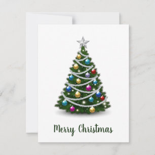 Cartes Pour Fêtes Annuelles Sapin de Noël Moderne Élégant Tendance Non Photogr