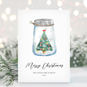 Cartes Pour Fêtes Annuelles Sapin de Noël Moderne Unique Non-Photo
