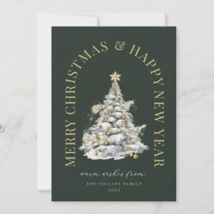 Cartes Pour Fêtes Annuelles Sapin de Noël moderne vert festif