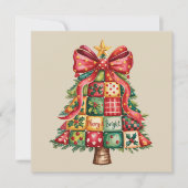Cartes Pour Fêtes Annuelles Sapin de Noël patchwork Coquette Noël  (Devant)