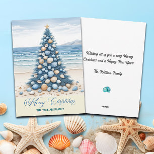 Cartes Pour Fêtes Annuelles Sapin de Noël Plage Joyeux Noël