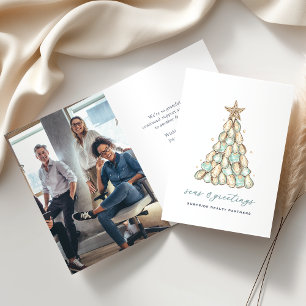 Cartes Pour Fêtes Annuelles Sapin de Noël plié aux huîtres côtières