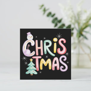 Cartes Pour Fêtes Annuelles Sapin de Noël Préparé Bonhomme de Neige Paillettes