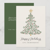 Cartes Pour Fêtes Annuelles Sapin de Noël rustique moderne simple (Devant / Derrière)