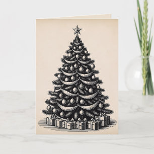 Cartes Pour Fêtes Annuelles Sapin de Noël Rustique Simple Moderne Tendance