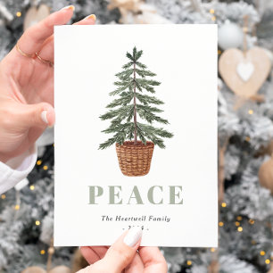 Cartes Pour Fêtes Annuelles Sapin de Noël Simplement Éternel Paix