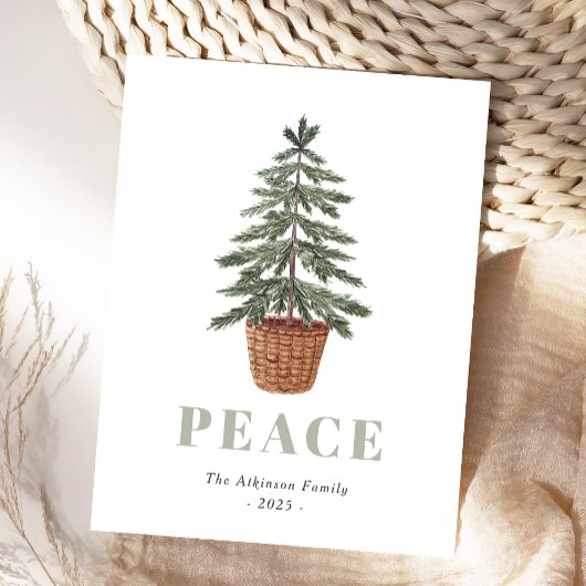 Cartes Pour Fêtes Annuelles Sapin de Noël Simplement Éternel Paix