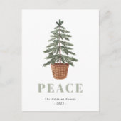 Cartes Pour Fêtes Annuelles Sapin de Noël Simplement Éternel Paix (Devant)