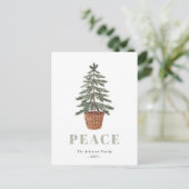 Cartes Pour Fêtes Annuelles Sapin de Noël Simplement Éternel Paix (Debout devant)