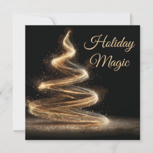 Cartes Pour Fêtes Annuelles Sapin de Noël Spirale Doré Élégant