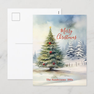 Cartes Pour Fêtes Annuelles Sapin de Noël Vintage Evergreen