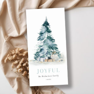 Cartes Pour Fêtes Annuelles Sapins de Noël Cadeaux Aquarelle Neige Joyeuse