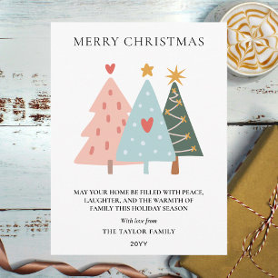 Cartes Pour Fêtes Annuelles Sapins de Noël de style scandinave aux pastels dou