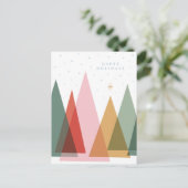 Cartes Pour Fêtes Annuelles Sapins de Noël minimalistes (Debout devant)