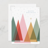 Cartes Pour Fêtes Annuelles Sapins de Noël minimalistes (Devant / Derrière)