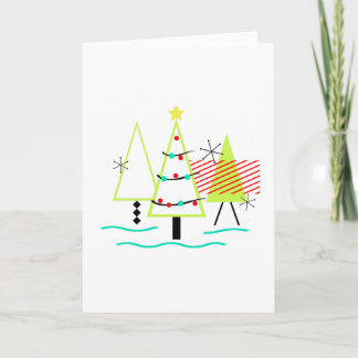 Cartes Pour Fêtes Annuelles sapins de noël rétro modernes du milieu du siècle