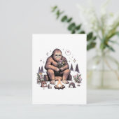 Cartes Pour Fêtes Annuelles Sasquatch Holding Flowers (Debout devant)