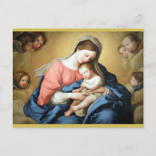 Cartes Pour Fêtes Annuelles Sassoferrato Madonna et l'enfant avec les anges de