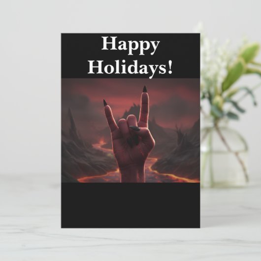 Cartes Pour Fêtes Annuelles Satanic Happy Holidays (Debout devant)
