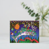 Cartes Pour Fêtes Annuelles Saumon de Noël (Debout devant)