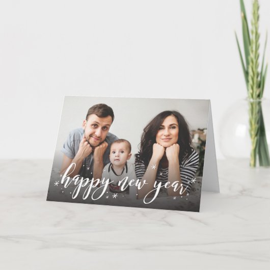 Cartes Pour Fêtes Annuelles Saupoudrer de neige Whimsical Nouvel An Salutation (Devant)