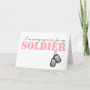 Cartes Pour Fêtes Annuelles Sauver mon XOXO pour mon soldat