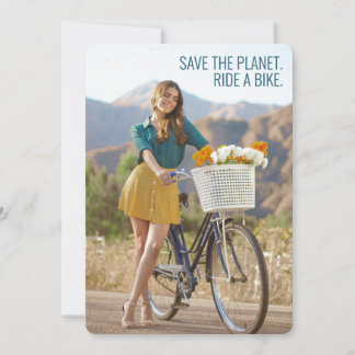 Cartes Pour Fêtes Annuelles Save the Planet - Ride a Bike Motivational Art