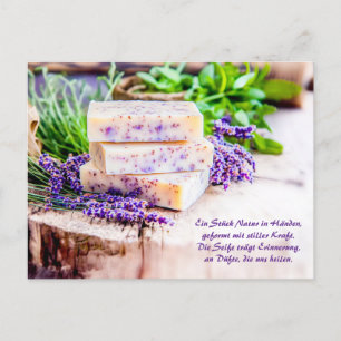 Cartes Pour Fêtes Annuelles Savon lavande artisanal avec herbes et fleurs