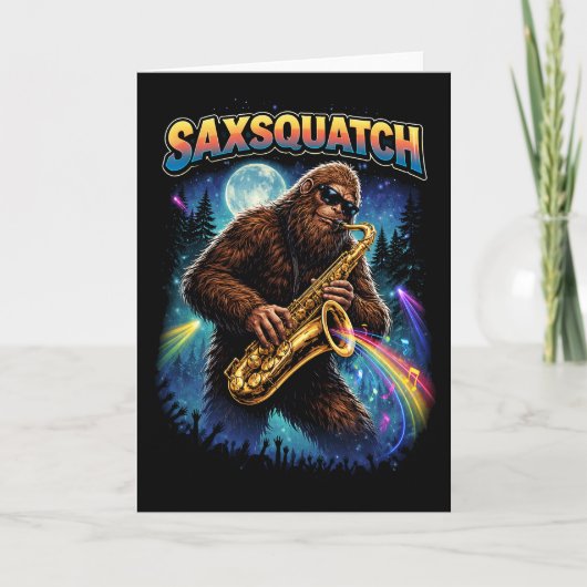Cartes Pour Fêtes Annuelles Saxsquatch (Devant)