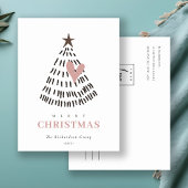 Cartes Pour Fêtes Annuelles Scandi Minimal Blush Heart Christmas Tree Logo