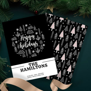 Cartes Pour Fêtes Annuelles Scandinave Nordic Happy Holidays Personnalisé