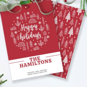 Cartes Pour Fêtes Annuelles Scandinave Nordic Happy Holidays Personnalisé