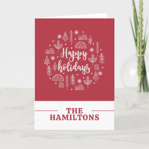 Cartes Pour Fêtes Annuelles Scandinave Nordic Happy Holidays Personnalisé