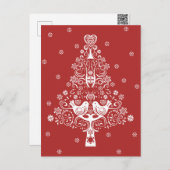 Cartes Pour Fêtes Annuelles Scandinave nordique Arbre de Noël Magie (Devant / Derrière)