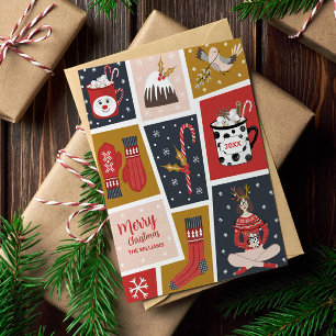 Cartes Pour Fêtes Annuelles Scandinave rustique capricieux non-photo de Noël