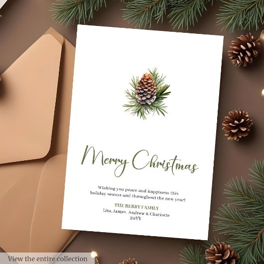 Cartes Pour Fêtes Annuelles Scandinavian Botanical Cozy Christmas Greeting