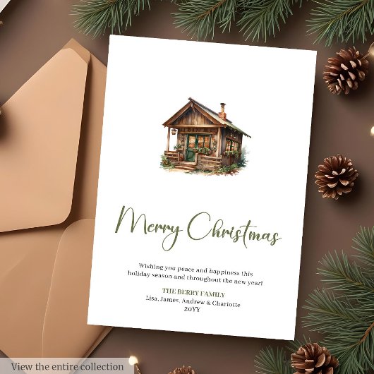 Cartes Pour Fêtes Annuelles Scandinavian Botanical Cozy Christmas Greeting