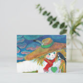 Cartes Pour Fêtes Annuelles Scarecrow parle d'avaler l'illustration (Debout devant)