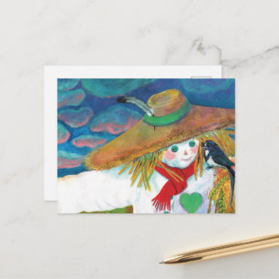 Cartes Pour Fêtes Annuelles Scarecrow parle d'avaler l'illustration