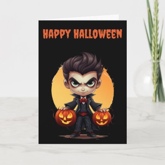 Cartes Pour Fêtes Annuelles Scary Halloween Vampire (Devant)