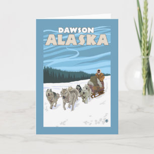 Cartes Pour Fêtes Annuelles Scène de couchage de chien - Dawson, Alaska