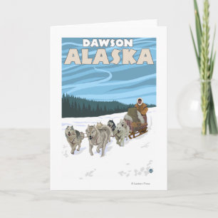 Cartes Pour Fêtes Annuelles Scène de couchage de chien - Dawson, Alaska