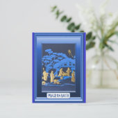 Cartes Pour Fêtes Annuelles Scène de la crèche bleue (Debout devant)