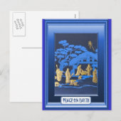 Cartes Pour Fêtes Annuelles Scène de la crèche bleue (Devant / Derrière)