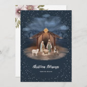Cartes Pour Fêtes Annuelles Scène de la Nativité chrétienne religieuse Jésus N (Devant / Derrière)