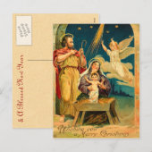 Cartes Pour Fêtes Annuelles Scène de la Nativité de Noël (Devant / Derrière)