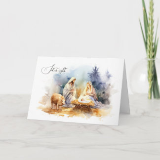 Cartes Pour Fêtes Annuelles Scène de la Nativité de Noël de Nuit Silencieuse
