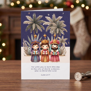 Cartes Pour Fêtes Annuelles Scène de la Nativité de Noël religieuse et Écritur