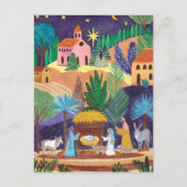 Cartes Pour Fêtes Annuelles Scène de la Nativité religieuse Gloire à Dieu Noël (Devant)