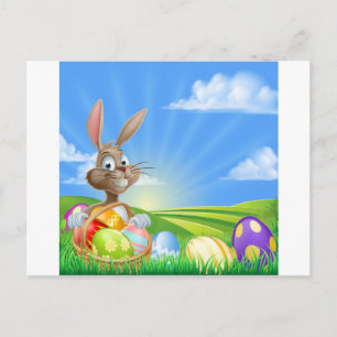 Cartes Pour Fêtes Annuelles Scène de lapin de Pâques